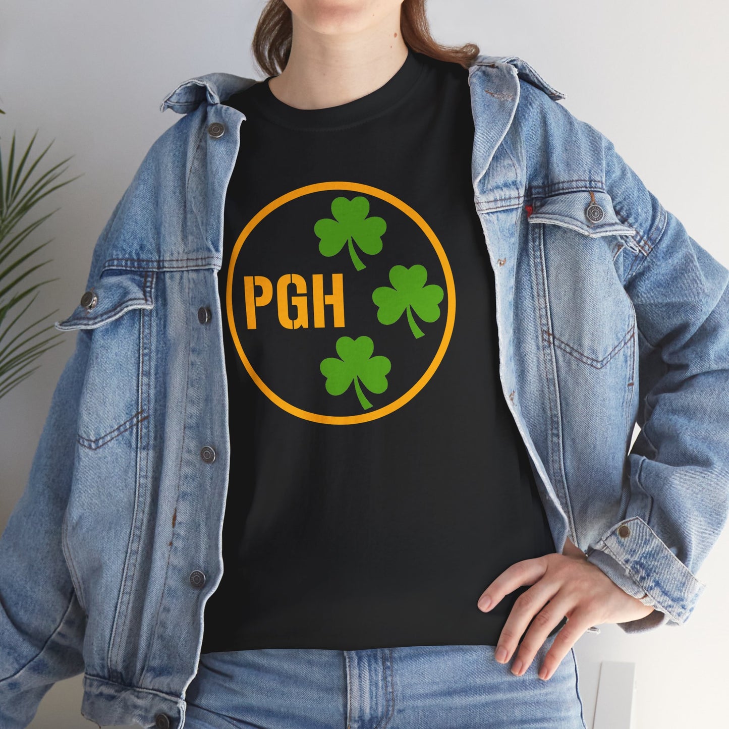PGH Shamrock Circle T-Shirt | Pittsburgh Irish Pride Tee | Steel City Parody Logo Style | St Patricks Day Shirt