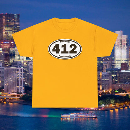412 Pittsburgh T-Shirt Area Code Tee with Oval Design | Steel City Shirt | Pittsburgh Pride Gift | PA Graphic Tee