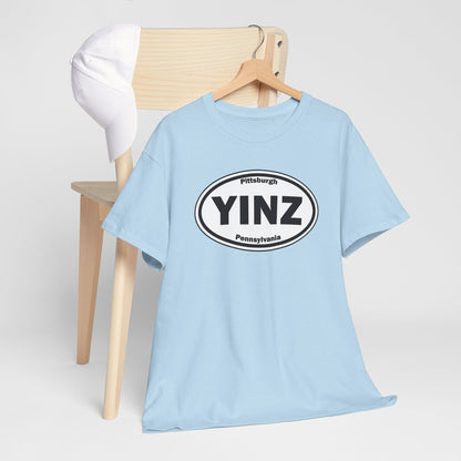 YINZ T-Shirt Pittsburghese Oval Front Graphic | Yinzer Shirt | Steel City Tee | Pittsburgh Pride | Pennsylvania Gift
