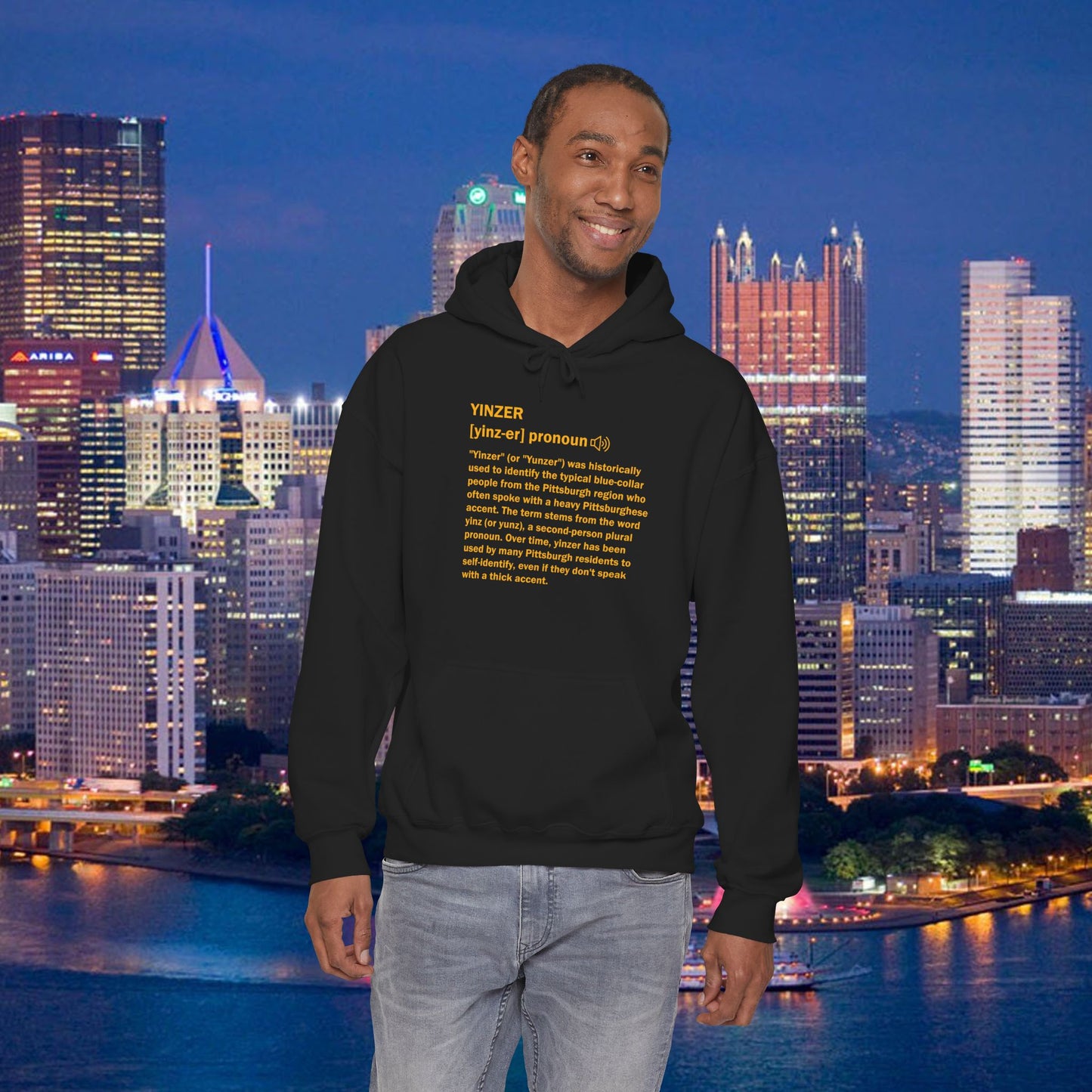 Yinzer Definition Hoodie | Pittsburghese Slang Sweatshirt | PGH Steel City Pullover | Yinzer Pride Hoodie | Funny Pittsburgh Gift