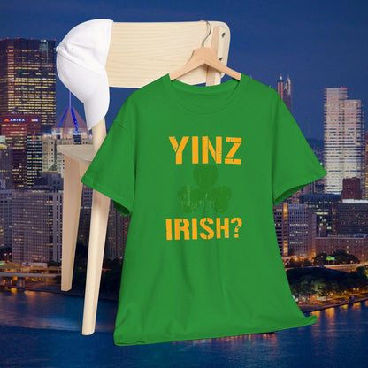 Yinz Irish T-Shirt Pittsburghese Shamrock Tee | Funny St. Patricks Day Shirt | Yinzer Irish Shirt | PGH Gift