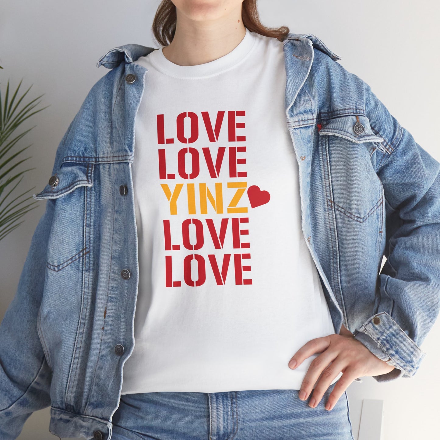 LOVE YINZ T-Shirt with Heart | Pittsburghese Yinzer Tee | PGH Pride Shirt | Black & Gold Love | Pittsburgh Gift