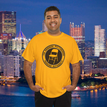Original Pittsburgh Parking Authority T-Shirt | Folding Chair Parking Spot Saver | Pittsburgh Humor Jagoff Yinzer PGH Tee