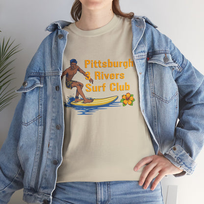 3 Rivers Surf Club T-Shirt | Pittsburgh Parody Surf Tee | Yinzer River Life Shirt | Steel City Humor Graphic Tee | PGH Gift