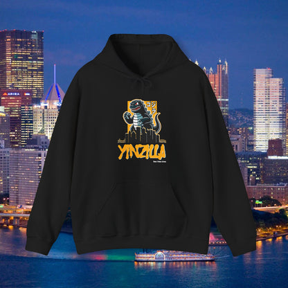 Yinzilla Pittsburgh Hoodie, Yinzer Monster Skyline Sweatshirt, Pittsburghese Hoodie, Steel City Lizard Monster Pullover