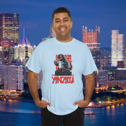 YINZILLA T-Shirt  Giant Lizard & Pittsburgh Skyline Silhouette Funny Yinzer PGH Monster Tee