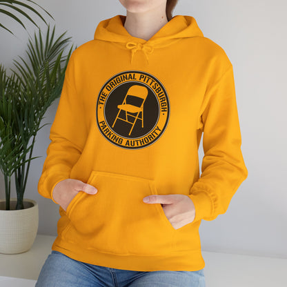 Pittsburgh Parking Chair Hoodie Original Pittsburgh Parking Authority Emblem | Funny Yinzer Pullover | Steel City Gift
