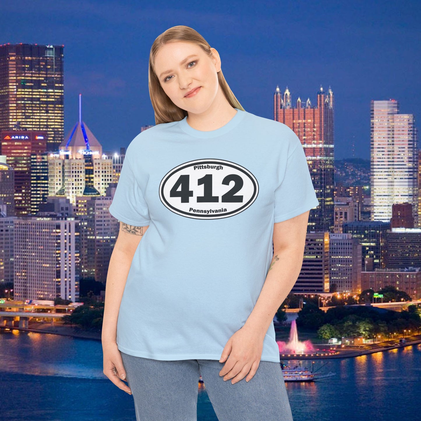 412 Pittsburgh T-Shirt Area Code Tee with Oval Design | Steel City Shirt | Pittsburgh Pride Gift | PA Graphic Tee