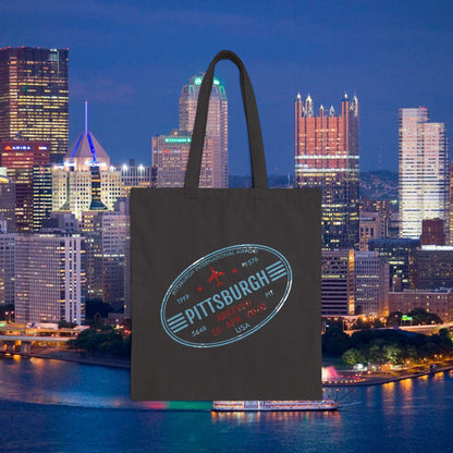 Pittsburgh Airport Travel Stamp Tote Bag PIT Luggage Stamp Design | Pittsburgh Tote | Travel Gift | Steel City Souvenir Bag