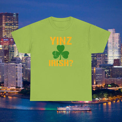 Yinz Irish T-Shirt Pittsburghese Shamrock Tee | Funny St. Patricks Day Shirt | Yinzer Irish Shirt | PGH Gift