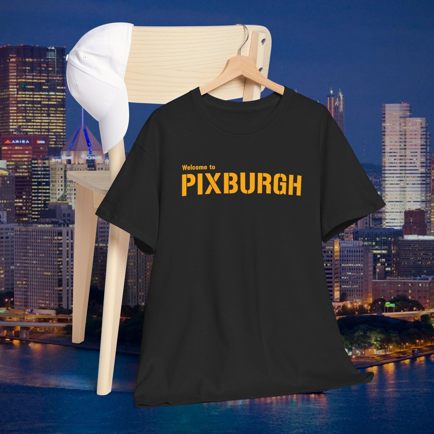 Welcome to PIXBURGH T-Shirt | Pittsburghese Yinzer Humor Tee | PGH Accent Parody Shirt | Steel City Pride Graphic | Pittsburgh Gift
