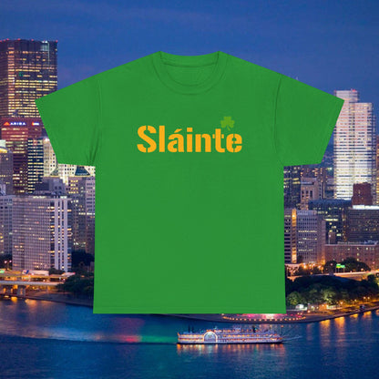 Sláinte Shamrock Pittsburgh Style T-Shirt | Yinzer Irish Pride Tee | Black & Gold Game Day Vibe Shirt | St Patricks Day Pittsburgh Gift