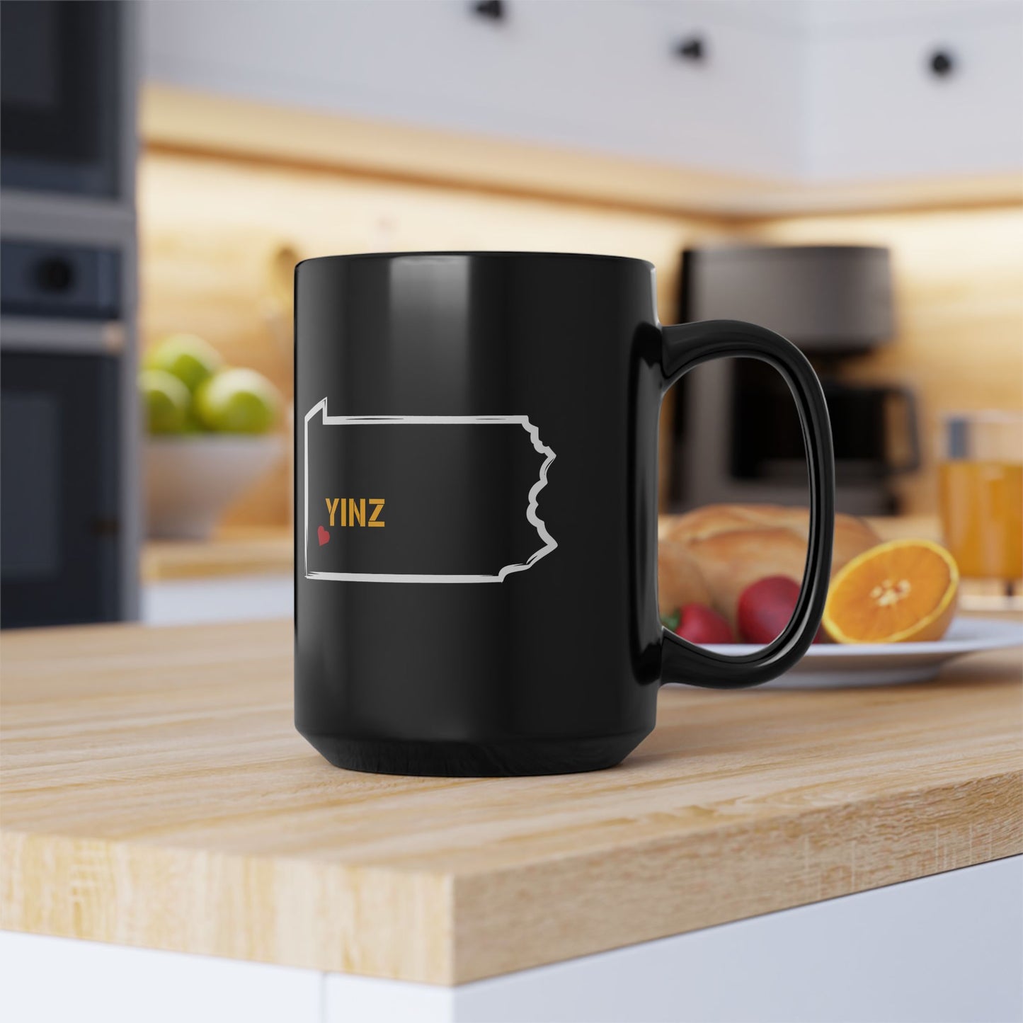 Pittsburgh Yinz Mug, Pennsylvania Map Coffee Mug, 15oz PA State Mug, Yinzer Gift, Pittsburgh Coffee Cup, Steel City Gift