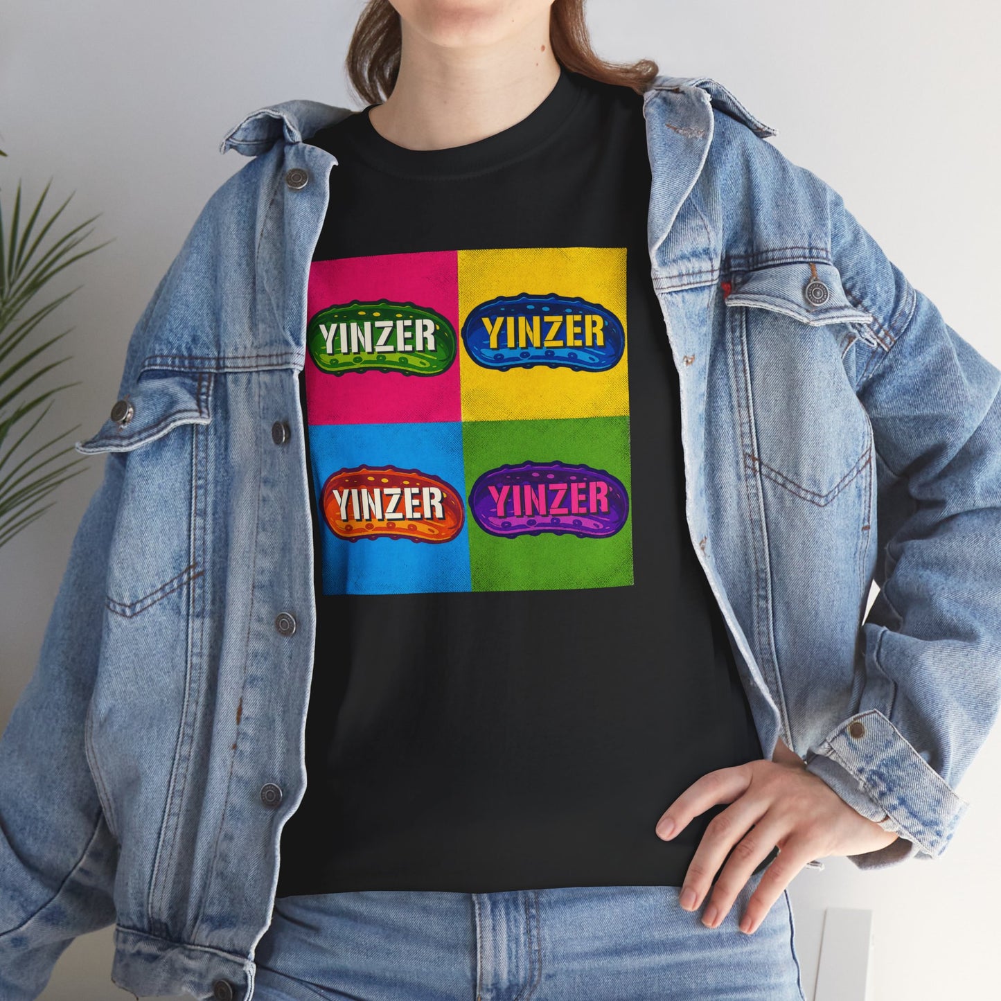 Yinzer Pickle Pop Art T-Shirt, Pittsburgh Pickle Fest Shirt, Funny Yinzer Tee, Screen Print Style Pickle Graphic Shirt