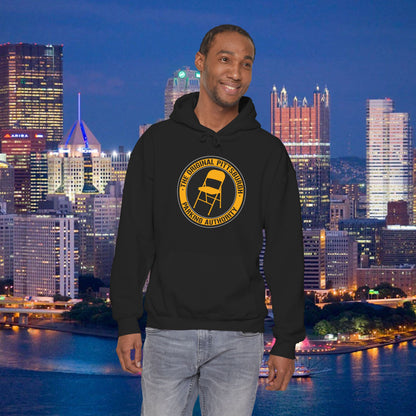 Pittsburgh Parking Chair Hoodie Original Pittsburgh Parking Authority Emblem | Funny Yinzer Pullover | Steel City Gift