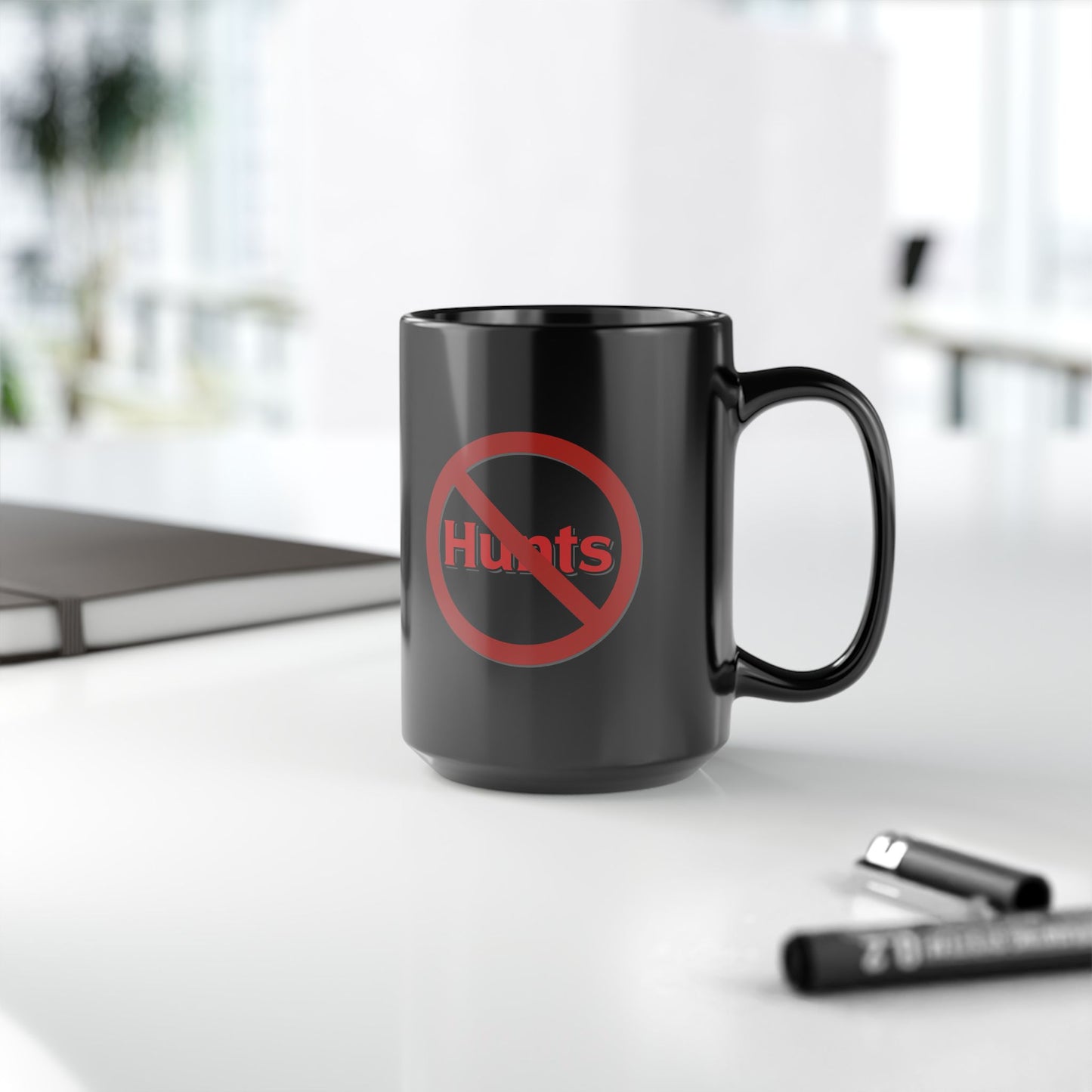 No Hunts Ketchup 15oz Black Mug  | Pittsburgh Heinz Only Coffee Cup | Yinzer Gift