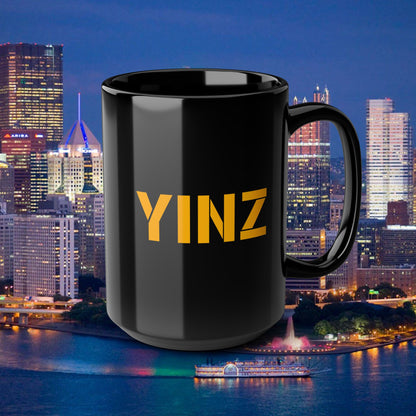YINZ Pittsburgh Mug 15oz Black Coffee Mug | Pittsburghese Gift | Yinzer Cup | Steel City Coffee Mug | PA Pride