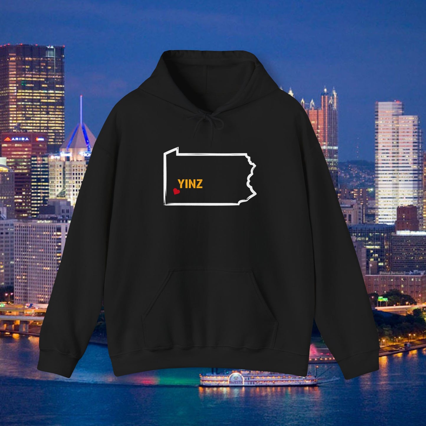 Pittsburgh Yinz Hoodie, Pennsylvania Map Sweatshirt, Yinzer Gift Hoodie, PA State Hoodie, Steel City Sweatshirt