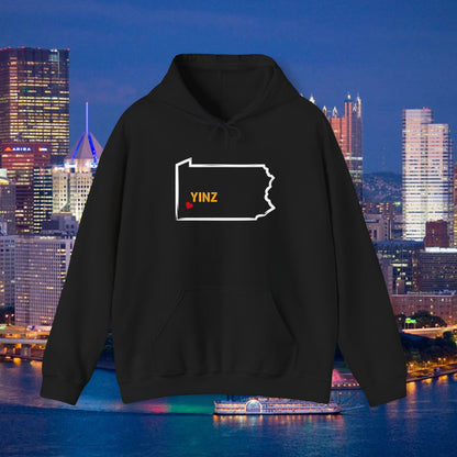Pittsburgh Yinz Hoodie, Pennsylvania Map Sweatshirt, Yinzer Gift Hoodie, PA State Hoodie, Steel City Sweatshirt
