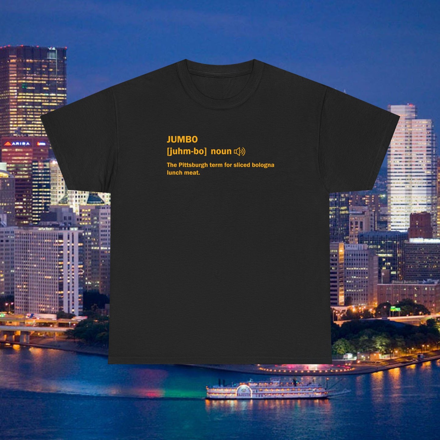 Jumbo Definition T-Shirt | Pittsburghese Shirt | Funny Pittsburgh Bologna Tee | Yinzer Food Slang Gift