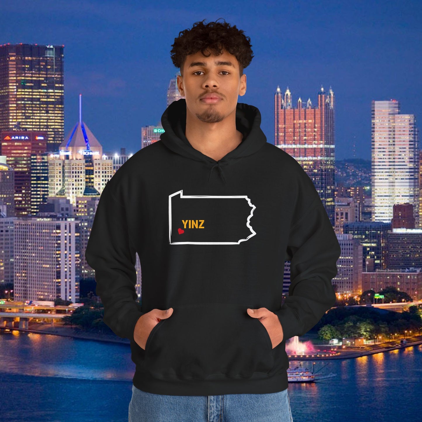 Pittsburgh Yinz Hoodie, Pennsylvania Map Sweatshirt, Yinzer Gift Hoodie, PA State Hoodie, Steel City Sweatshirt