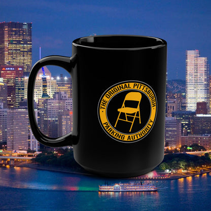 Pittsburgh Parking Authority 15oz Coffee Mug : Original Pittsburgh Parking Authority Chair Emblem | Funny Yinzer Coffee Mug | Steel City Gift