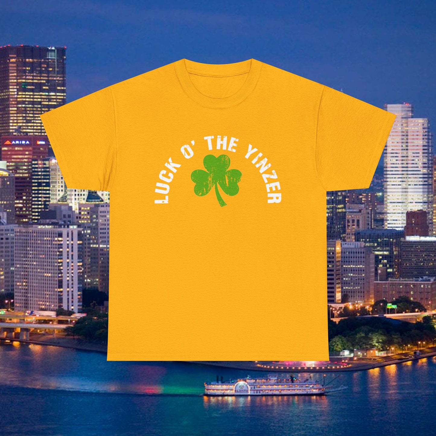 Luck O The Yinzer T-Shirt Shamrock Pittsburghese Tee | Funny St. Patricks Day Shirt | Pittsburgh Irish Gift | Yinzer Tee