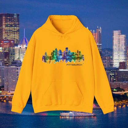 Pittsburgh Skyline Hoodie Stylized Steel City Graphic | PGH Pullover Sweatshirt | Pittsburgh Pride | Pennsylvania Gift