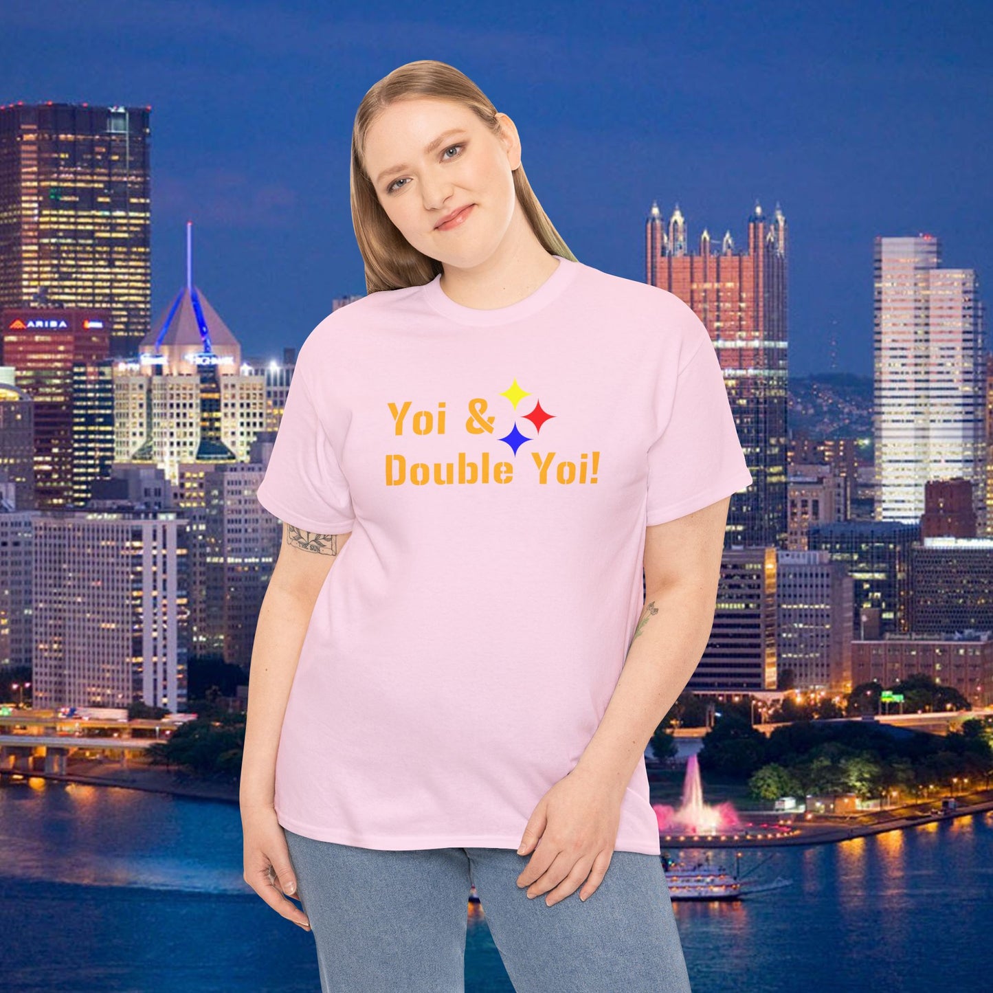 Yoi and Double Yoi! Pittsburghese T-Shirt | Vintage Steelers Fan Saying | Yinzer Sports Call Tee | Pittsburgh Football Humor Shirt