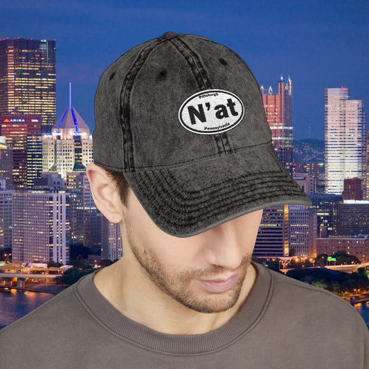 N at Hat | Embroidered Vintage Baseball Cap | Pittsburghese Yinzer Dad Hat | Pittsburgh Slang | Steel City Gift