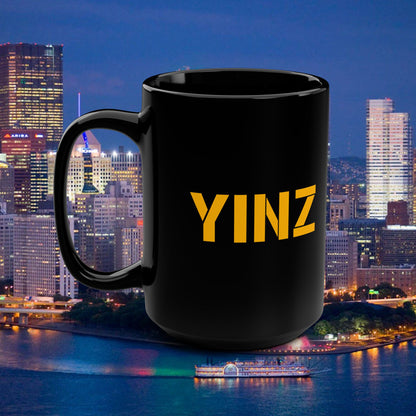 YINZ Pittsburgh Mug 15oz Black Coffee Mug | Pittsburghese Gift | Yinzer Cup | Steel City Coffee Mug | PA Pride