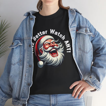 Yinz Better Watch Aht T-Shirt, Funny Pittsburgh Christmas Shirt, Santa Yinzer Tee, Pittsburghese Holiday Gift
