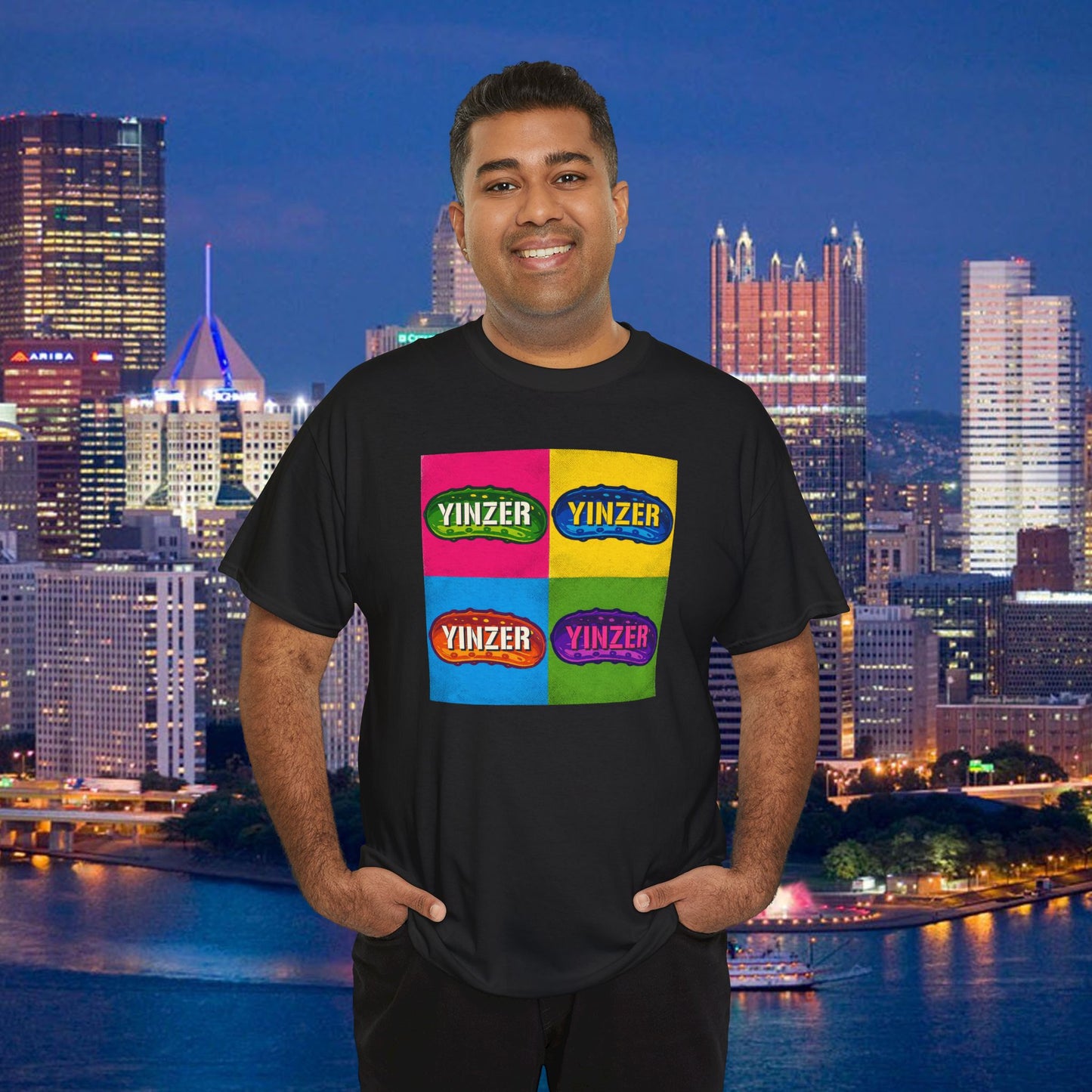 Yinzer Pickle Pop Art T-Shirt, Pittsburgh Pickle Fest Shirt, Funny Yinzer Tee, Screen Print Style Pickle Graphic Shirt