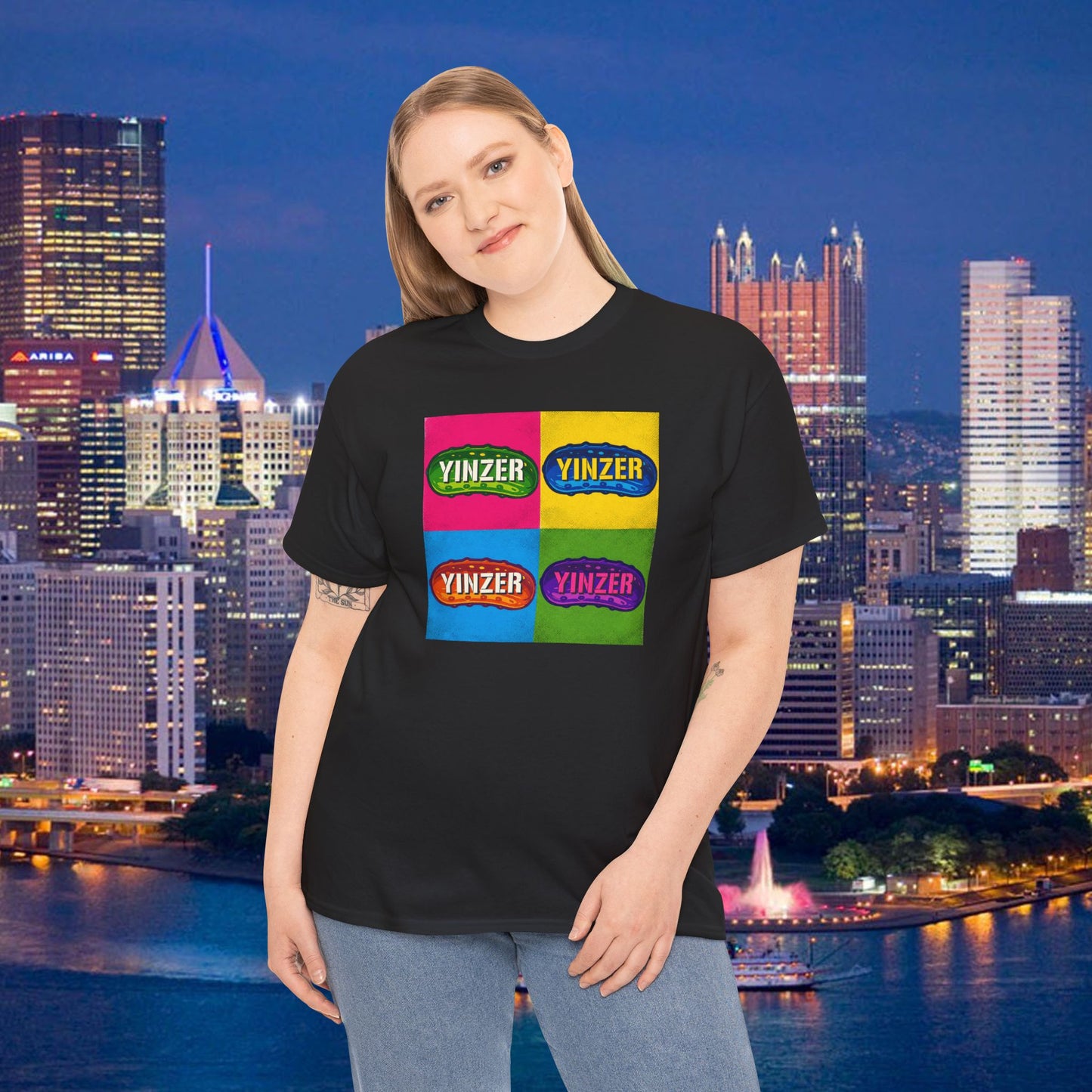 Yinzer Pickle Pop Art T-Shirt, Pittsburgh Pickle Fest Shirt, Funny Yinzer Tee, Screen Print Style Pickle Graphic Shirt