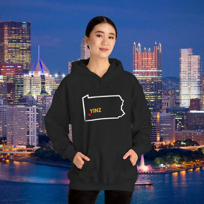 Pittsburgh Yinz Hoodie, Pennsylvania Map Sweatshirt, Yinzer Gift Hoodie, PA State Hoodie, Steel City Sweatshirt