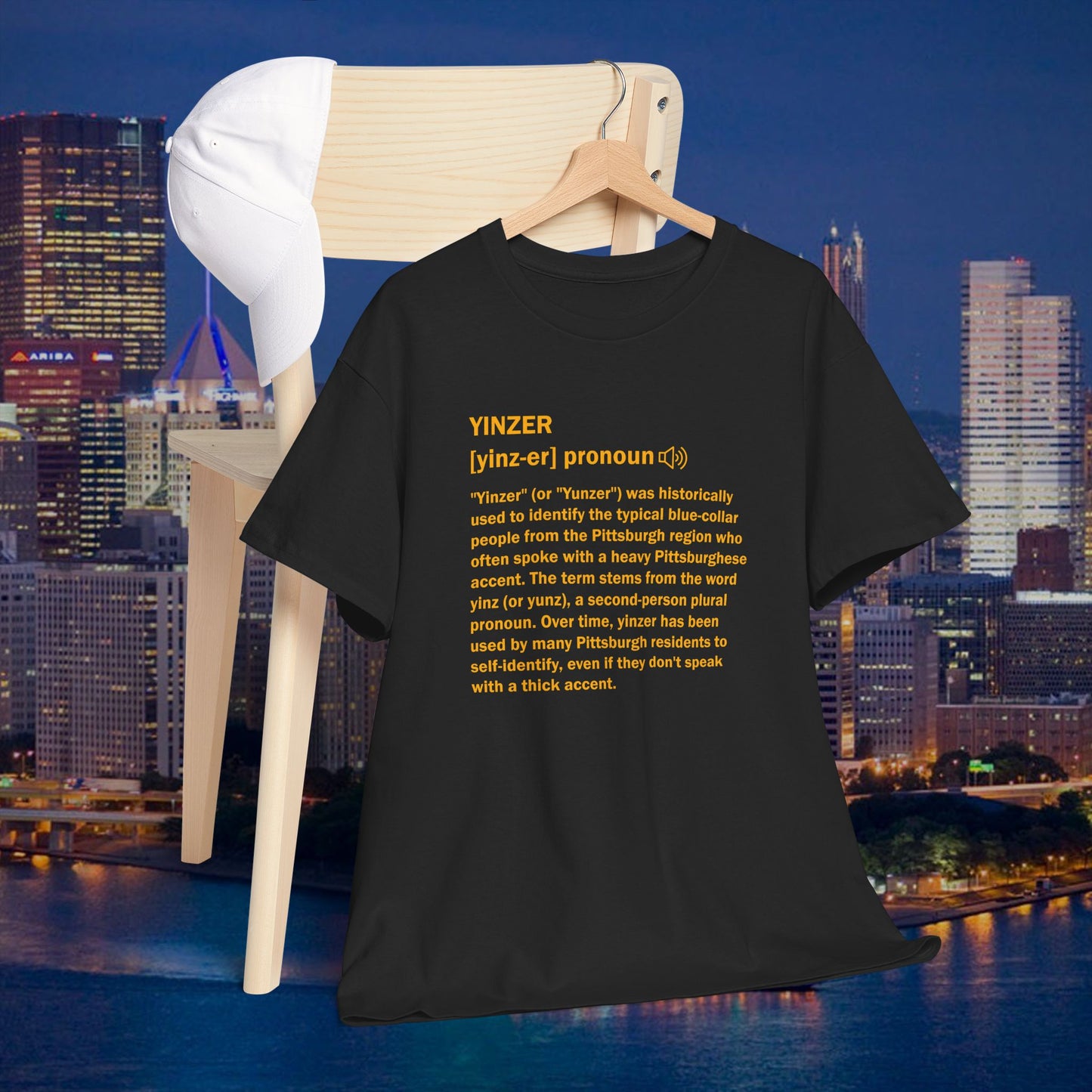 Yinzer Definition T-Shirt | Pittsburghese Slang Tee | PGH Steel City Shirt | Yinzer Pride | Funny Pittsburgh Gift