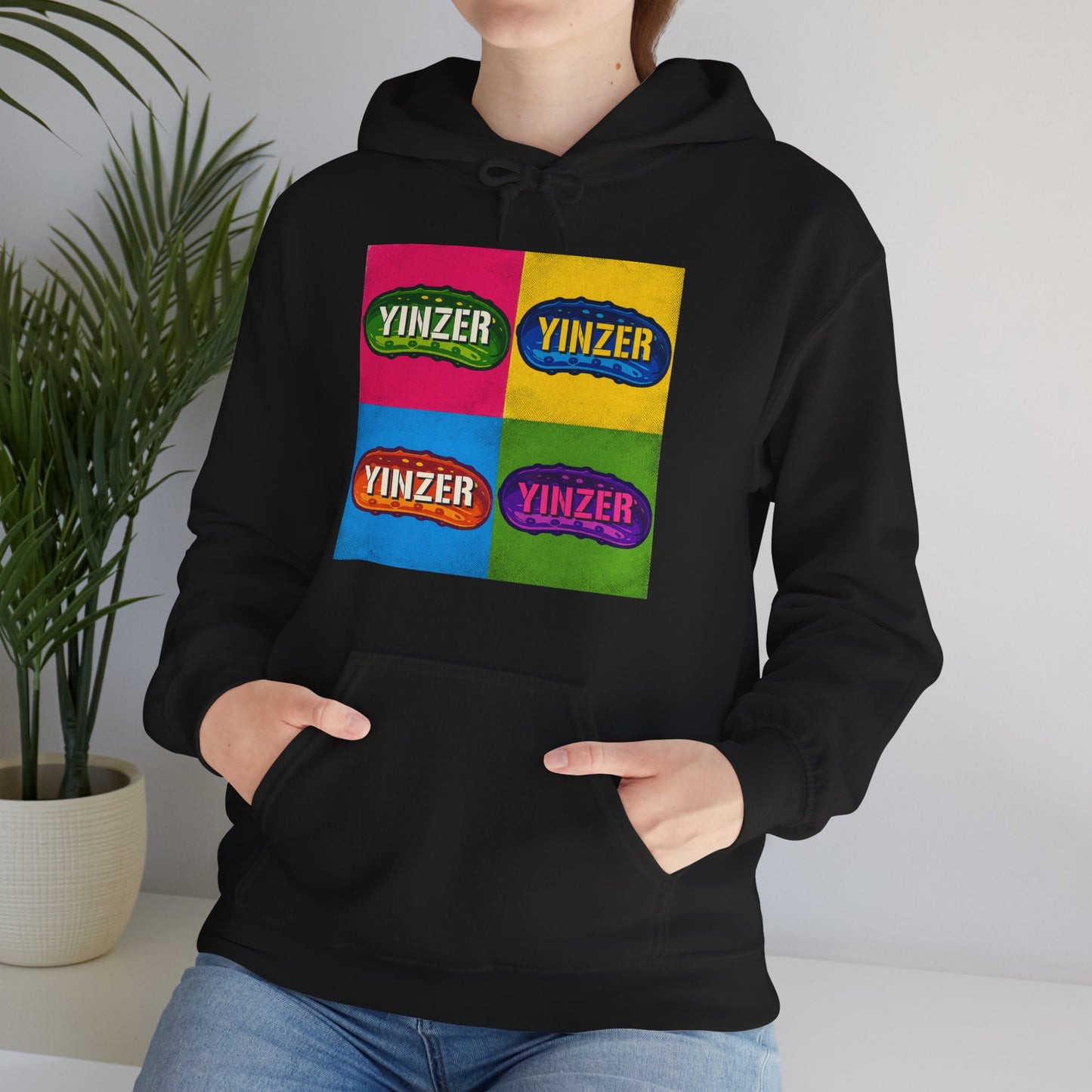 Yinzer Pickle Hoodie, Warhol Inspired Pittsburgh Hoodie, Pittsburghese Pickle Sweatshirt, Pop Art Yinzer Pullover