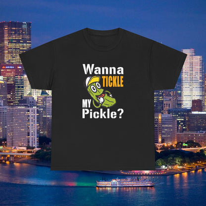Wanna Tickle My Pickle Shirt  Black & Gold Pittsburgh Hat Funny Yinzer Tee