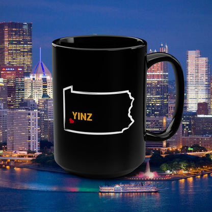 Pittsburgh Yinz Mug, Pennsylvania Map Coffee Mug, 15oz PA State Mug, Yinzer Gift, Pittsburgh Coffee Cup, Steel City Gift