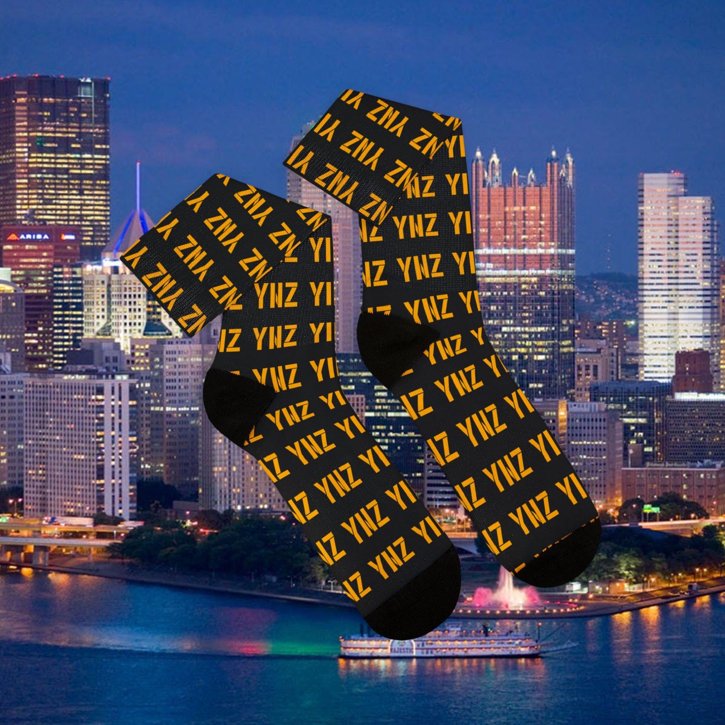 YINZ Socks Pittsburghese Socks | Yinzer Gift | Pittsburgh Socks | Funny Steel City Socks | Unisex Crew Socks
