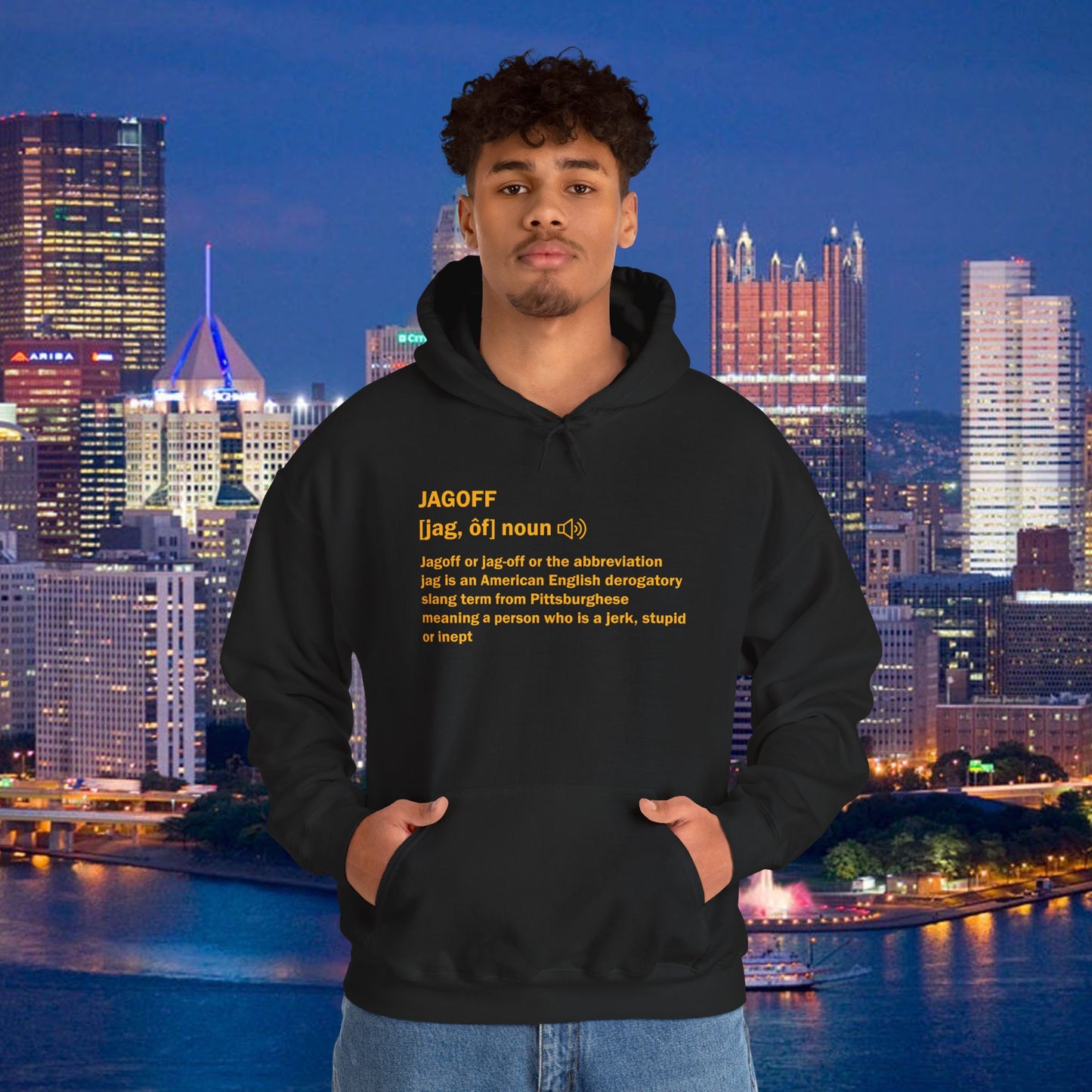 Jagoff Definition Hoodie | Pittsburghese Slang Sweatshirt | Yinzer Humor Hoodie | PGH Steel City Pullover | Funny Pittsburgh Gift