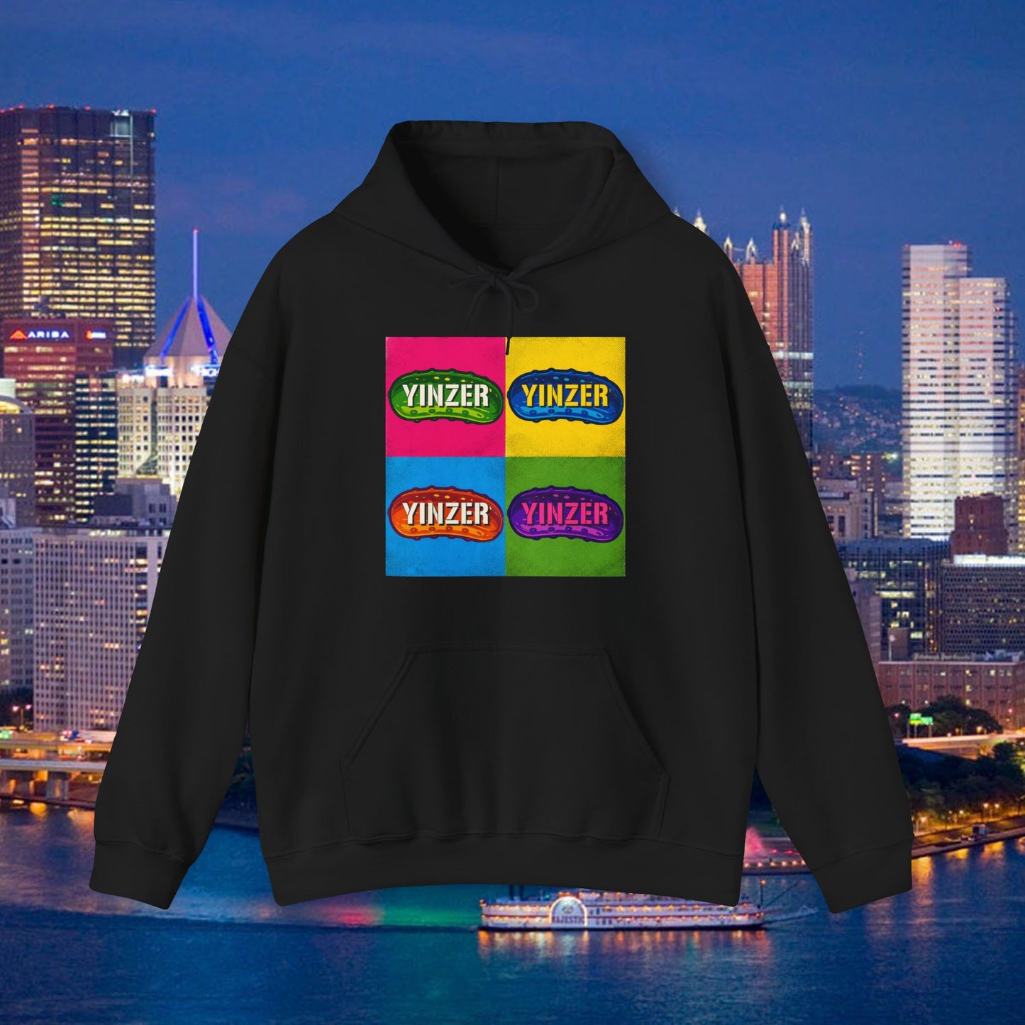 Yinzer Pickle Hoodie, Warhol Inspired Pittsburgh Hoodie, Pittsburghese Pickle Sweatshirt, Pop Art Yinzer Pullover