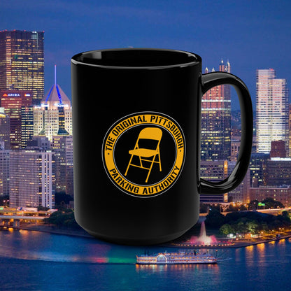 Pittsburgh Parking Authority 15oz Coffee Mug : Original Pittsburgh Parking Authority Chair Emblem | Funny Yinzer Coffee Mug | Steel City Gift