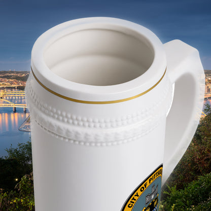 Jagoff Division, Beer Stein, Pittsburgh Parody City Emblem, Mug Yinzer Gift, Jagoff, Pittsburghese Joke Steel City Barware