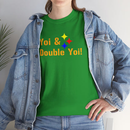 Yoi and Double Yoi! Pittsburghese T-Shirt | Vintage Steelers Fan Saying | Yinzer Sports Call Tee | Pittsburgh Football Humor Shirt