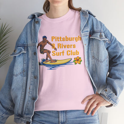 3 Rivers Surf Club T-Shirt | Pittsburgh Parody Surf Tee | Yinzer River Life Shirt | Steel City Humor Graphic Tee | PGH Gift