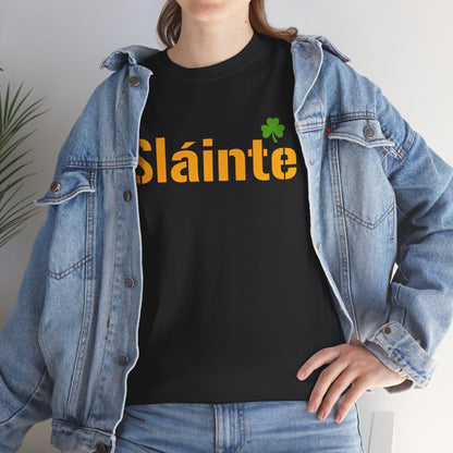 Sláinte Shamrock Pittsburgh Style T-Shirt | Yinzer Irish Pride Tee | Black & Gold Game Day Vibe Shirt | St Patricks Day Pittsburgh Gift