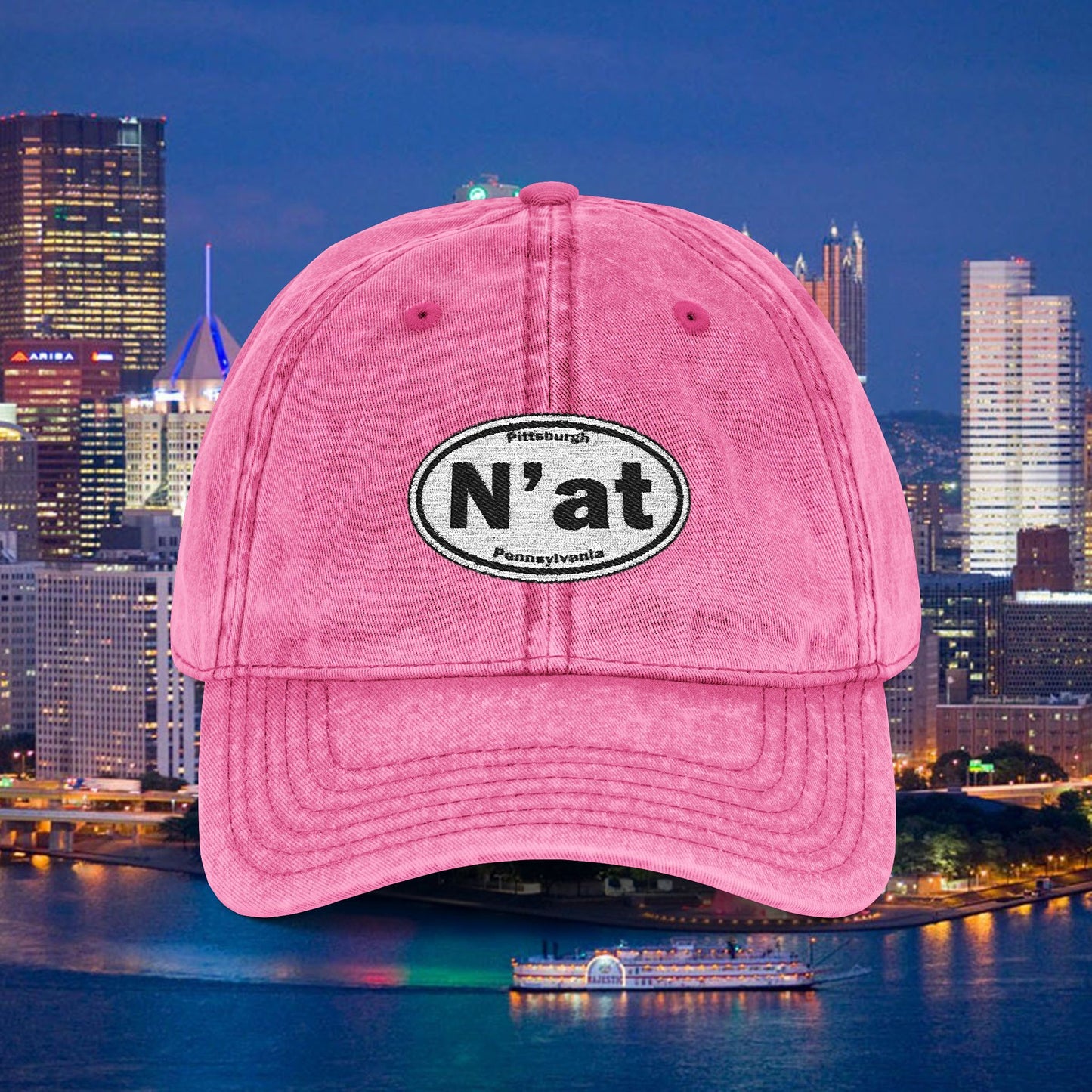 N at Hat | Embroidered Vintage Baseball Cap | Pittsburghese Yinzer Dad Hat | Pittsburgh Slang | Steel City Gift