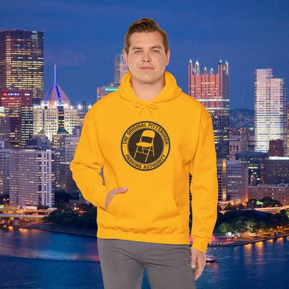 Pittsburgh Parking Chair Hoodie Original Pittsburgh Parking Authority Emblem | Funny Yinzer Pullover | Steel City Gift