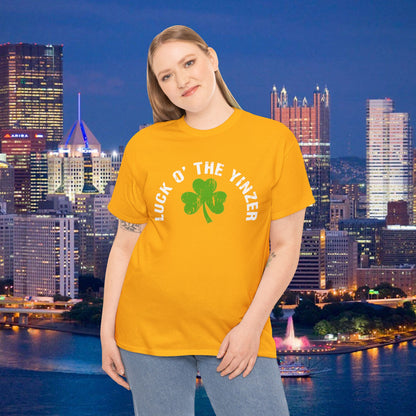 Luck O The Yinzer T-Shirt Shamrock Pittsburghese Tee | Funny St. Patricks Day Shirt | Pittsburgh Irish Gift | Yinzer Tee